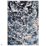 Aurora AU21 Foam Modern Abstract Distressed Marbled Metallic Shimmer Textured High-Density Soft Smooth Flat-Pile Navy Blue/Blue/Charcoal/Silver Rug