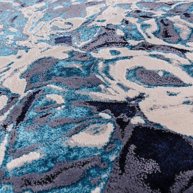 Buy Asiatic Carpets Aurora AU21 Foam Modern Abstract Distressed Marbled Metallic Shimmer Textured High-Density Soft Smooth Flat-Pile Navy Blue/Blue/Charcoal/Silver Rug Lowest Price | Rug Love