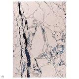 Aurora AU22 Quake Modern Abstract Distressed Marbled Metallic Shimmer Textured High-Density Soft Smooth Flat-Pile Cream/Navy Blue/Grey/Charcoal/Silver Rug