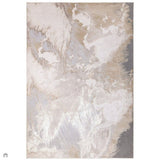 Aurora AU23 Etch Modern Abstract Distressed Marbled Metallic Shimmer Textured High-Density Soft Smooth Flat-Pile Beige/Grey/Bronze/Cream Rug