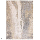 Aurora AU24 Cliff Modern Abstract Distressed Marbled Metallic Shimmer Textured High-Density Soft Smooth Flat-Pile Grey/Beige/Bronze/Cream Rug