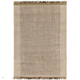 Avalon Modern Plain Beaded Basketweave Hand-Woven Textured Wool Flatweave Forest Green/Beige/Cream Rug