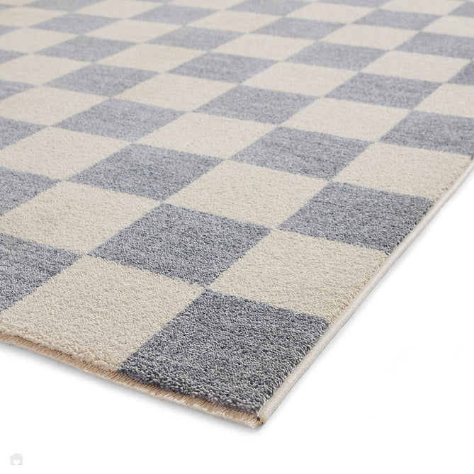 Baltimore 66618 Modern Checkerboard High-Density Smooth Polyester Flat-Pile Blue Rug-Think Rugs-Rug Love - The Most Loved Rug Store