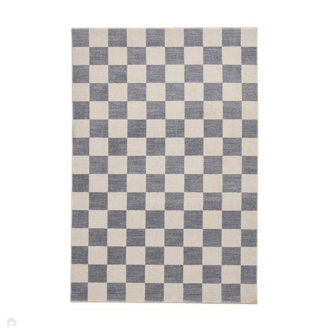 Baltimore 66618 Modern Checkerboard High-Density Smooth Polyester Flat-Pile Blue Rug-Think Rugs-Rug Love - The Most Loved Rug Store