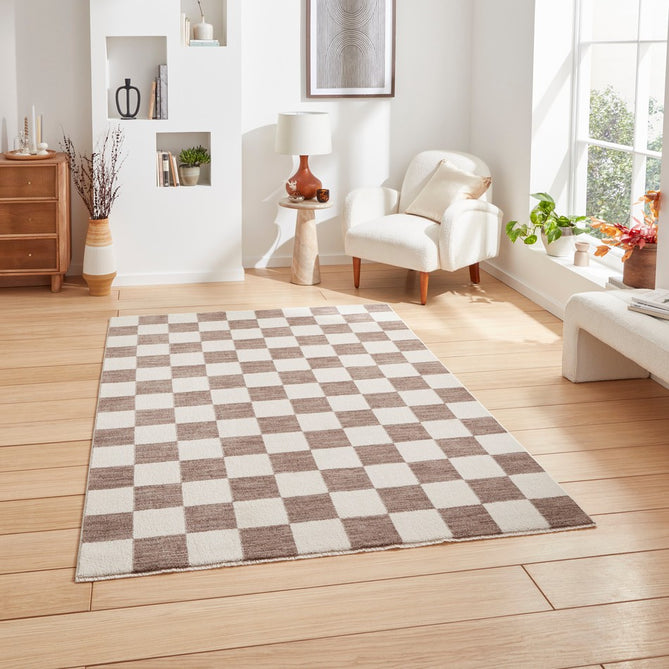 Baltimore 66618 Modern Checkerboard High-Density Smooth Polyester Flat-Pile Grey Rug-Think Rugs-Rug Love - The Most Loved Rug Store