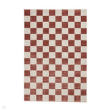 Baltimore 66618 Modern Checkerboard High-Density Smooth Polyester Flat-Pile Plum Rug