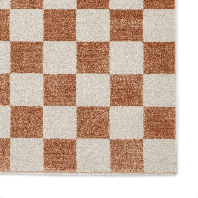 Baltimore 66618 Modern Checkerboard High-Density Smooth Polyester Flat-Pile Walnut Rug-Think Rugs-Rug Love - The Most Loved Rug Store