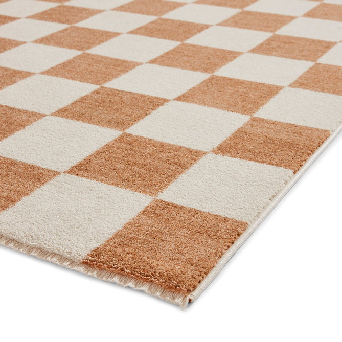 Baltimore 66618 Modern Checkerboard High-Density Smooth Polyester Flat-Pile Walnut Rug-Think Rugs-Rug Love - The Most Loved Rug Store