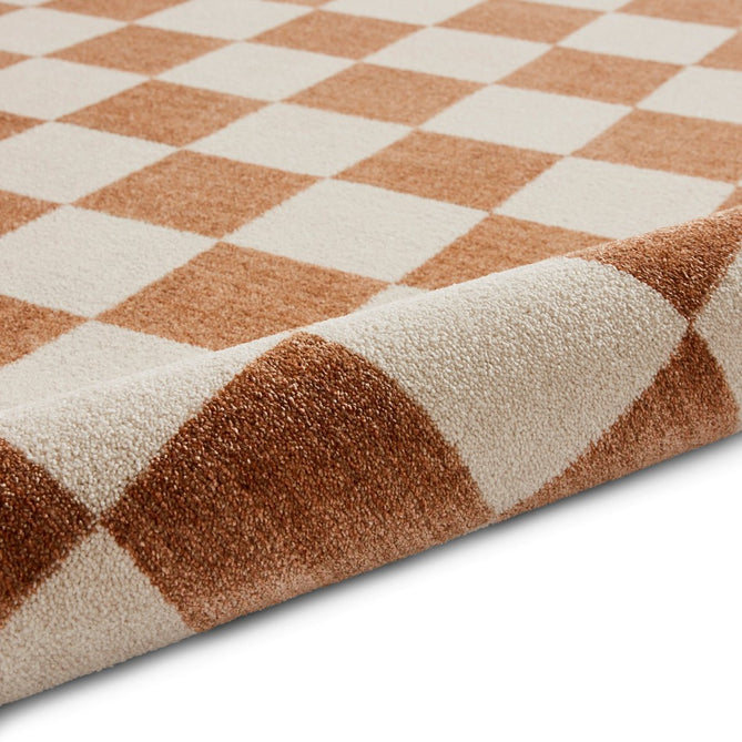 Baltimore 66618 Modern Checkerboard High-Density Smooth Polyester Flat-Pile Walnut Rug-Think Rugs-Rug Love - The Most Loved Rug Store