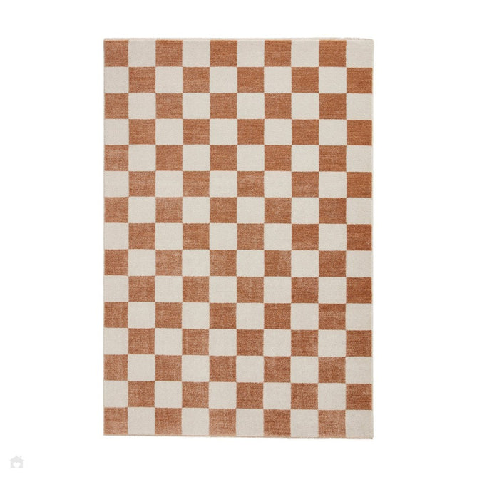 Baltimore 66618 Modern Checkerboard High-Density Smooth Polyester Flat-Pile Walnut Rug-Think Rugs-Rug Love - The Most Loved Rug Store