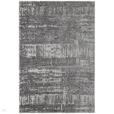 Beau Modern Abstract Distressed Shimmer Soft Textured Flatweave Carbon Grey/Silver/Ivory Rug