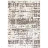 Beau Modern Abstract Distressed Shimmer Soft Textured Flatweave Charcoal Grey/Off-White Rug