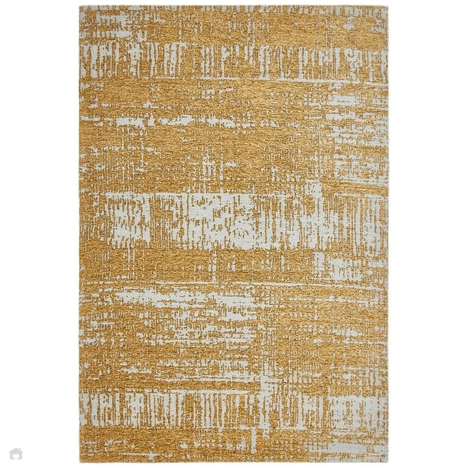 Beau Modern Abstract Distressed Shimmer Soft Textured Flatweave Gold Rug 120 x 170 cm-Shop Returns-Rug Love - The Most Loved Rug Store