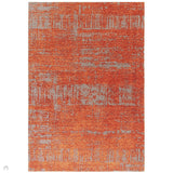 Beau Modern Abstract Distressed Shimmer Soft Textured Flatweave Marmalade Orange/Muted Grey Rug