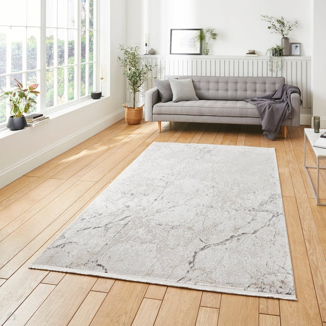 Bellagio 9141 Modern Abstract Distressed Marbled Metallic Shimmer Textured Ultra High-Density Soft Flat Pile Beige Rug-Think Rugs-Rug Love - The Most Loved Rug Store