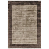 Blade Border Modern Plain Distressed Shimmer Hand-Woven Textured Silky Viscose Flatweave Choco/Mocha Rug 160 x 230 cm