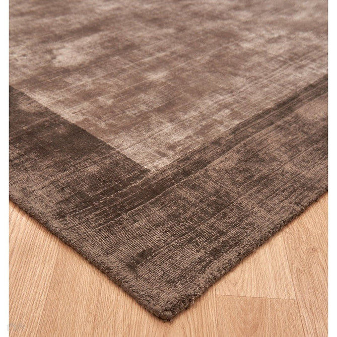 Blade Border Modern Plain Distressed Shimmer Hand-Woven Textured Silky Viscose Flatweave Choco/Mocha Rug-Asiatic Carpets-Rug Love - The Most Loved Rug Store