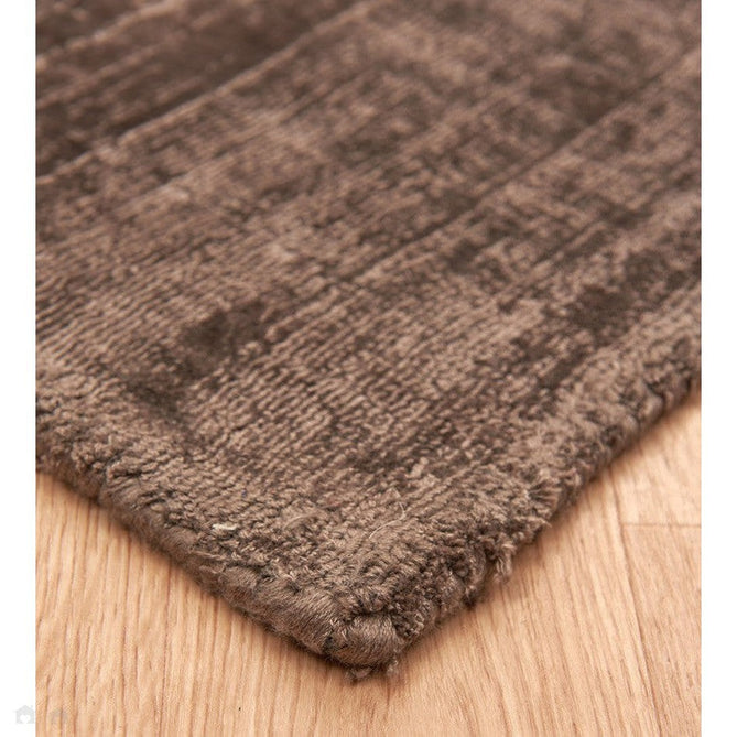 Blade Border Modern Plain Distressed Shimmer Hand-Woven Textured Silky Viscose Flatweave Choco/Mocha Rug-Asiatic Carpets-Rug Love - The Most Loved Rug Store