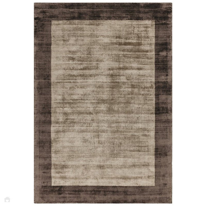 Blade Border Modern Plain Distressed Shimmer Hand-Woven Textured Silky Viscose Flatweave Choco/Mocha Rug-Asiatic Carpets-Rug Love - The Most Loved Rug Store