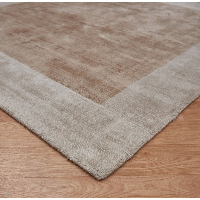 Blade Border Modern Plain Distressed Shimmer Hand-Woven Textured Silky Viscose Flatweave Putty/Champagne Rug-Asiatic Carpets-Rug Love - The Most Loved Rug Store