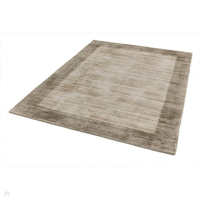 Blade Border Modern Plain Distressed Shimmer Hand-Woven Textured Silky Viscose Flatweave Smoke/Putty Rug-Asiatic Carpets-Rug Love - The Most Loved Rug Store