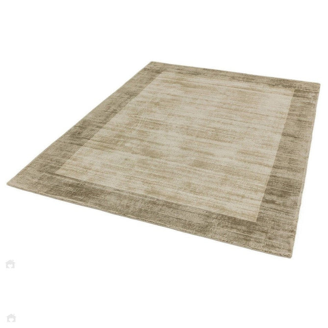 Blade Border Modern Plain Distressed Shimmer Hand-Woven Textured Silky Viscose Flatweave Smoke/Putty Rug-Asiatic Carpets-Rug Love - The Most Loved Rug Store