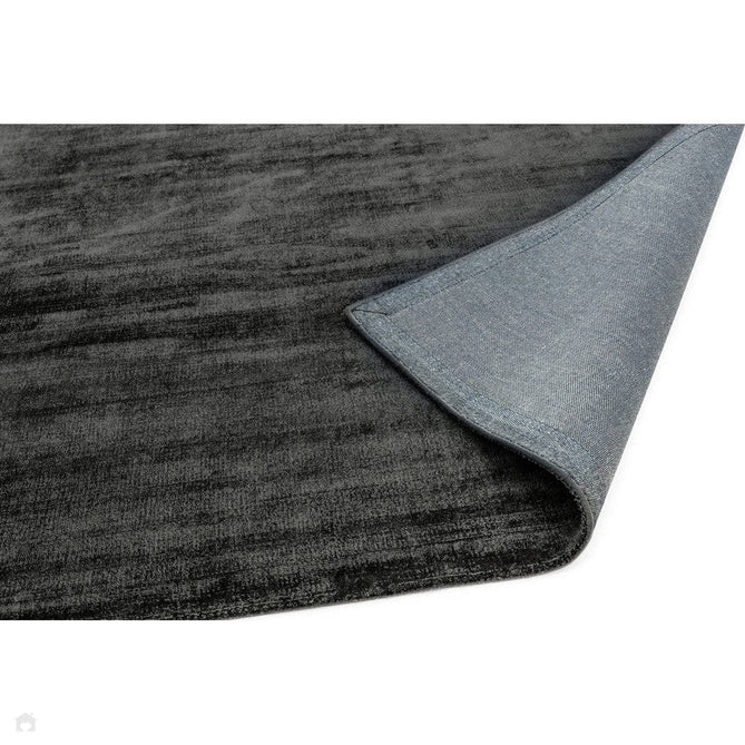 Blade Modern Plain Distressed Shimmer Hand-Woven Textured Silky Viscose Flatweave Charcoal Grey Rug-Asiatic Carpets-Rug Love - The Most Loved Rug Store