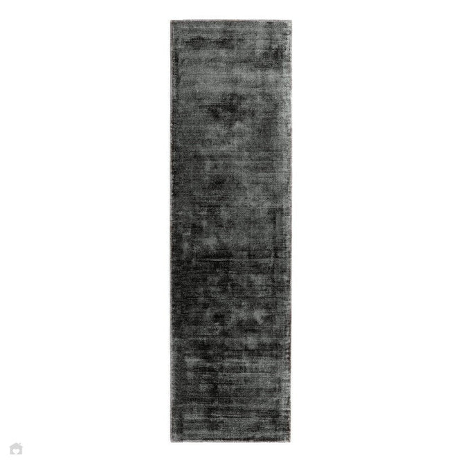 Blade Modern Plain Distressed Shimmer Hand-Woven Textured Silky Viscose Flatweave Charcoal Grey Rug-Asiatic Carpets-Rug Love - The Most Loved Rug Store