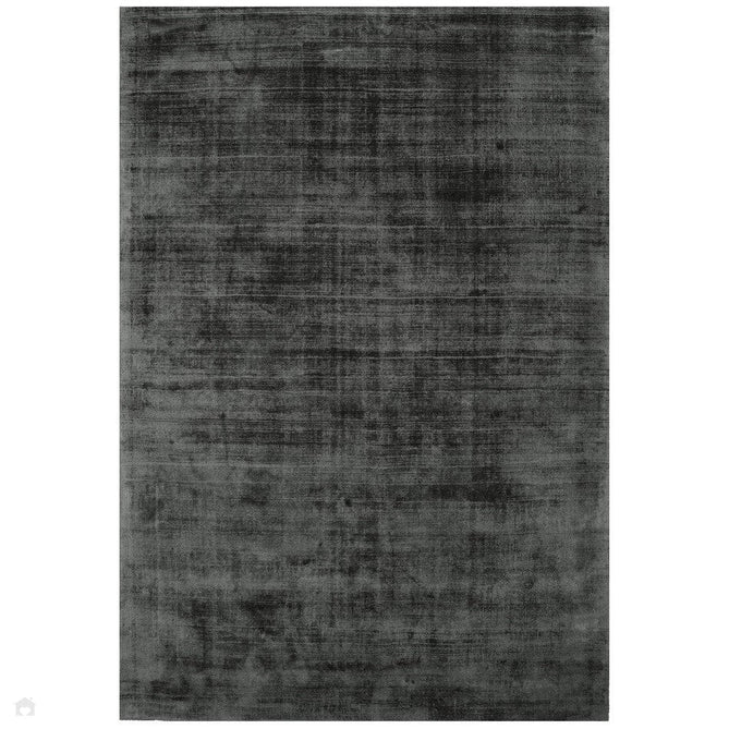 Blade Modern Plain Distressed Shimmer Hand-Woven Textured Silky Viscose Flatweave Charcoal Grey Rug-Asiatic Carpets-Rug Love - The Most Loved Rug Store