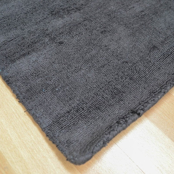 Blade Modern Plain Distressed Shimmer Hand-Woven Textured Silky Viscose Flatweave Charcoal Grey Rug-Asiatic Carpets-Rug Love - The Most Loved Rug Store