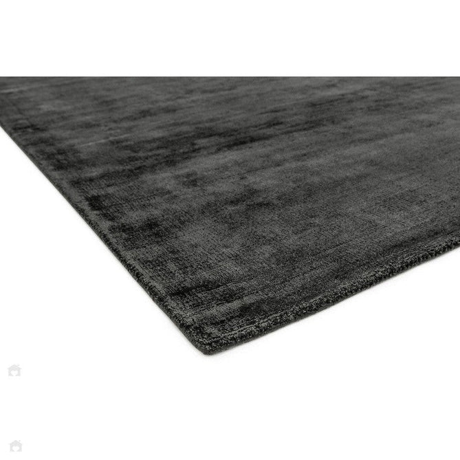 Blade Modern Plain Distressed Shimmer Hand-Woven Textured Silky Viscose Flatweave Charcoal Grey Rug-Asiatic Carpets-Rug Love - The Most Loved Rug Store