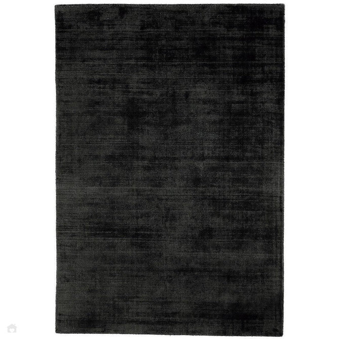 Blade Modern Plain Distressed Shimmer Hand-Woven Textured Silky Viscose Flatweave Charcoal Grey Rug-Asiatic Carpets-Rug Love - The Most Loved Rug Store