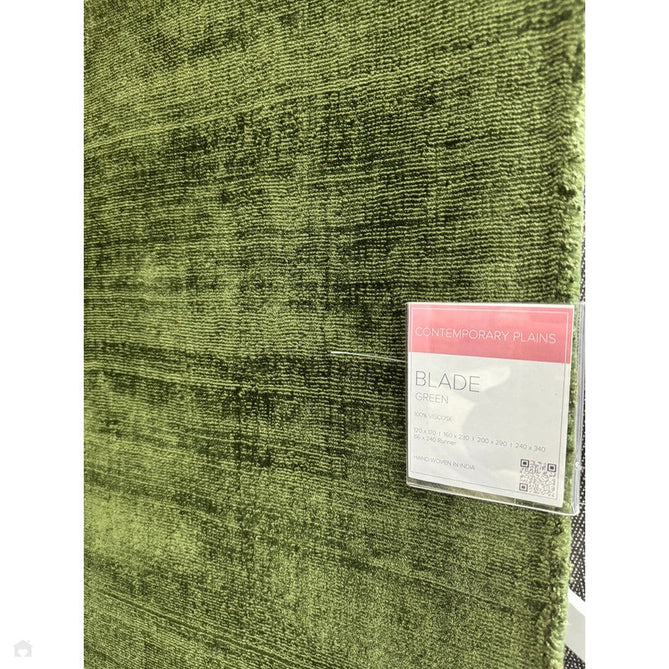 Blade Modern Plain Distressed Shimmer Hand-Woven Textured Silky Viscose Flatweave Green Rug-Asiatic Carpets-Rug Love - The Most Loved Rug Store