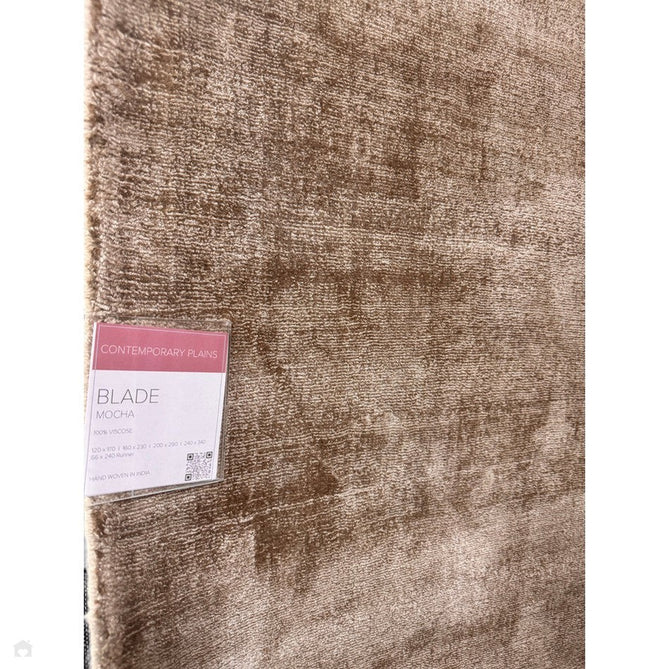 Blade Modern Plain Distressed Shimmer Hand-Woven Textured Silky Viscose Flatweave Mocha Rug-Asiatic Carpets-Rug Love - The Most Loved Rug Store