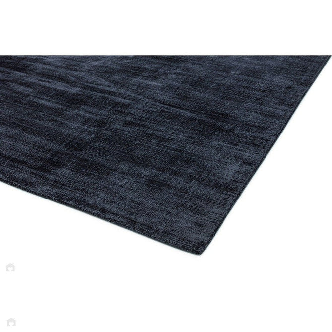 Blade Modern Plain Distressed Shimmer Hand-Woven Textured Silky Viscose Flatweave Navy Rug-Asiatic Carpets-Rug Love - The Most Loved Rug Store