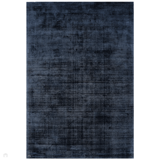 Blade Modern Plain Distressed Shimmer Hand-Woven Textured Silky Viscose Flatweave Navy Rug-Asiatic Carpets-Rug Love - The Most Loved Rug Store