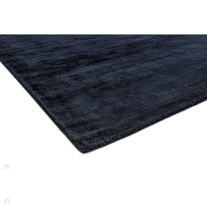 Blade Modern Plain Distressed Shimmer Hand-Woven Textured Silky Viscose Flatweave Navy Rug-Asiatic Carpets-Rug Love - The Most Loved Rug Store