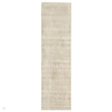 Blade Modern Plain Distressed Shimmer Hand-Woven Textured Silky Viscose Flatweave Putty Runner