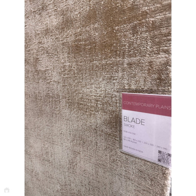 Blade Modern Plain Distressed Shimmer Hand-Woven Textured Silky Viscose Flatweave Smoke Rug-Asiatic Carpets-Rug Love - The Most Loved Rug Store