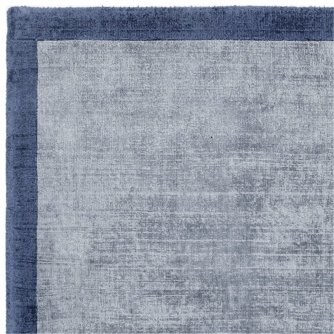 Blade Slim Border Modern Plain Distressed Shimmer Hand-Woven Textured Silky Viscose Flatweave Airforce Blue/Navy Border Rug-Asiatic Carpets-Rug Love - The Most Loved Rug Store