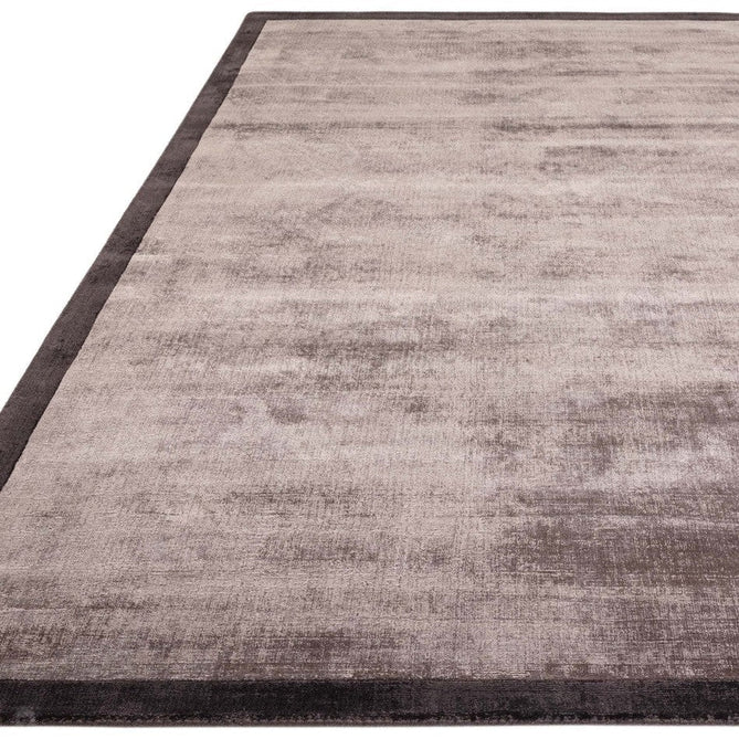 Blade Slim Border Modern Plain Distressed Shimmer Hand-Woven Textured Silky Viscose Flatweave Moleskin/Charcoal Border Rug-Asiatic Carpets-Rug Love - The Most Loved Rug Store