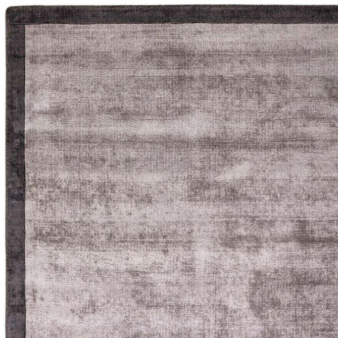 Blade Slim Border Modern Plain Distressed Shimmer Hand-Woven Textured Silky Viscose Flatweave Moleskin/Charcoal Border Rug-Asiatic Carpets-Rug Love - The Most Loved Rug Store