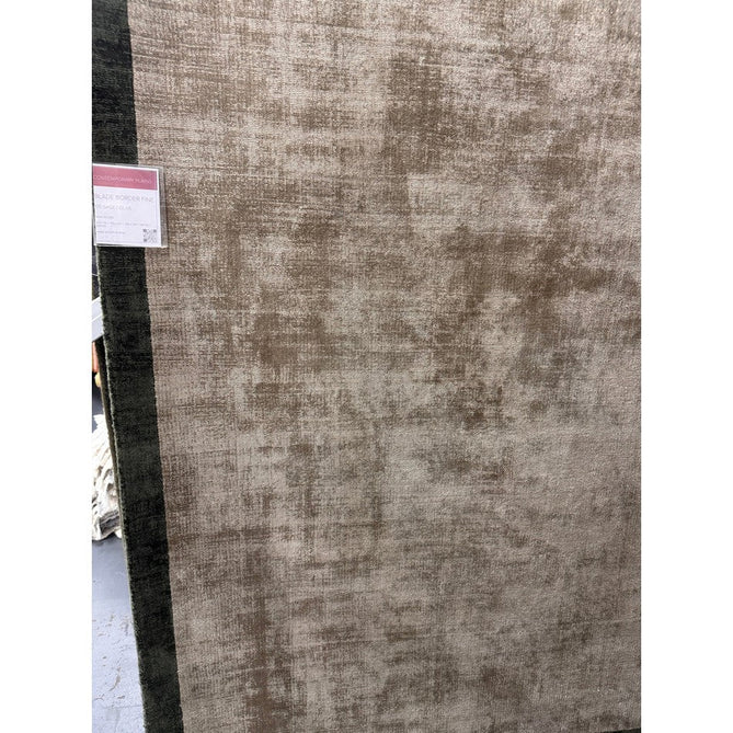 Blade Slim Border Modern Plain Distressed Shimmer Hand-Woven Textured Silky Viscose Flatweave Moleskin/Charcoal Border Rug-Asiatic Carpets-Rug Love - The Most Loved Rug Store