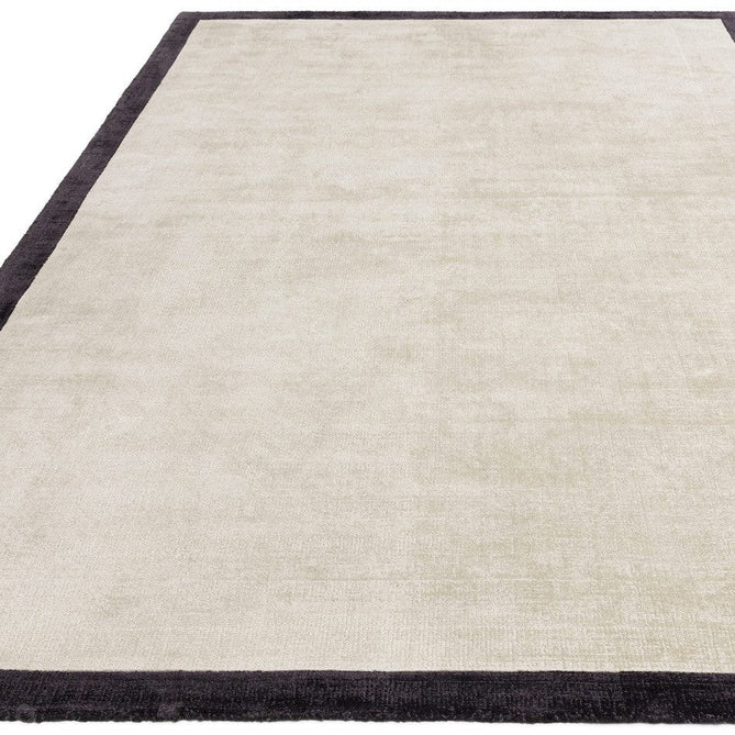 Blade Slim Border Modern Plain Distressed Shimmer Hand-Woven Textured Silky Viscose Flatweave Putty/Charcoal Border Rug-Asiatic Carpets-Rug Love - The Most Loved Rug Store