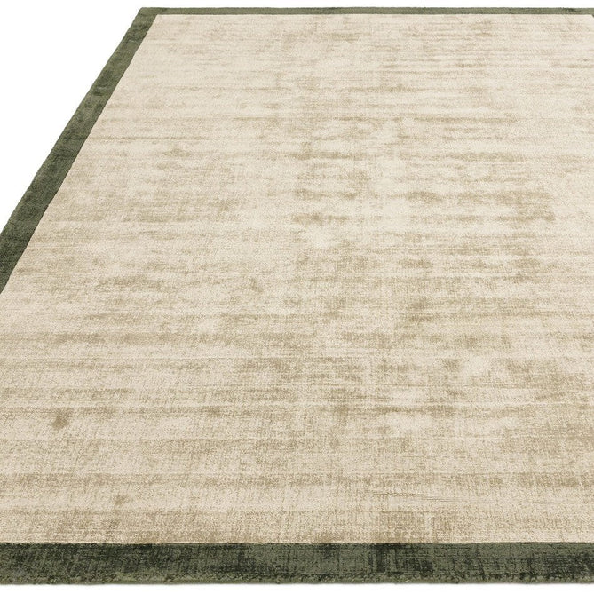 Blade Slim Border Modern Plain Distressed Shimmer Hand-Woven Textured Silky Viscose Flatweave Sage/Olive Green Border Rug-Asiatic Carpets-Rug Love - The Most Loved Rug Store