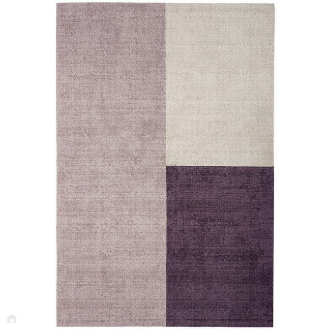 Blox Modern Plain Geometric Hand-Woven Textured Low-Pile Wool Heather/Purple/Grey Rug-Asiatic Carpets-Rug Love - The Most Loved Rug Store