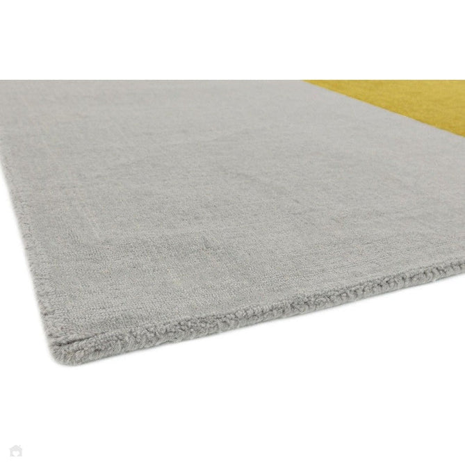 Blox Modern Plain Geometric Hand-Woven Textured Low-Pile Wool Mustard Yellow/Silver/Grey Rug-Asiatic Carpets-Rug Love - The Most Loved Rug Store