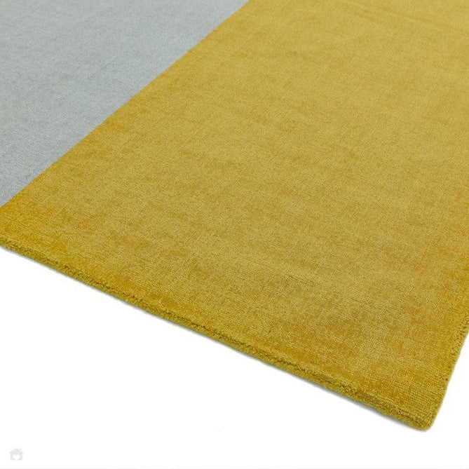 Blox Modern Plain Geometric Hand-Woven Textured Low-Pile Wool Mustard Yellow/Silver/Grey Rug-Asiatic Carpets-Rug Love - The Most Loved Rug Store