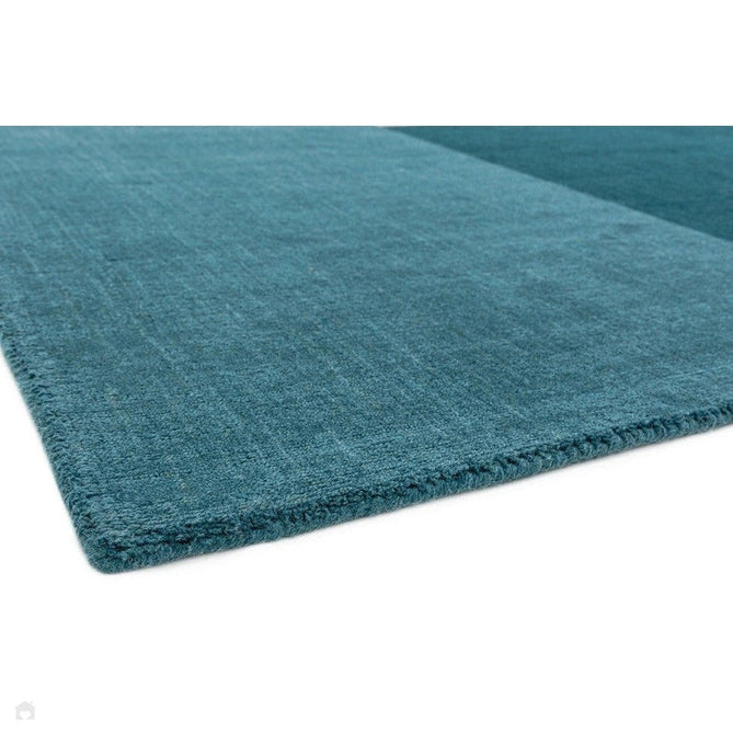 Blox Modern Plain Geometric Hand-Woven Textured Low-Pile Wool Teal/Grey Rug-Asiatic Carpets-Rug Love - The Most Loved Rug Store