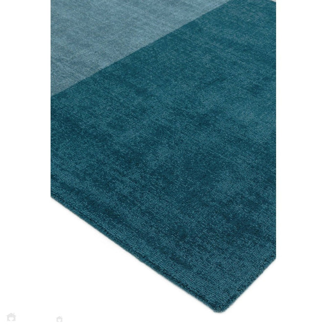 Blox Modern Plain Geometric Hand-Woven Textured Low-Pile Wool Teal/Grey Rug-Asiatic Carpets-Rug Love - The Most Loved Rug Store